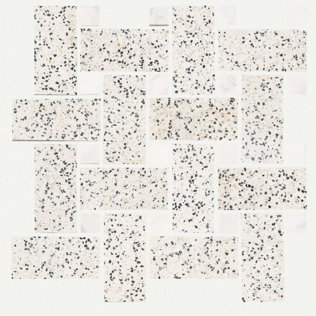 Shaw Floors Noble Pursuit Big Basketweave - White Terrazzo