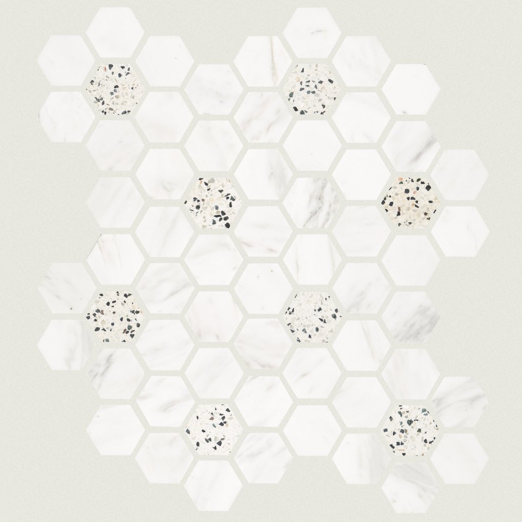 Shaw Floors NOBLE PURSUIT 1.4 HEX - White Terrazzo