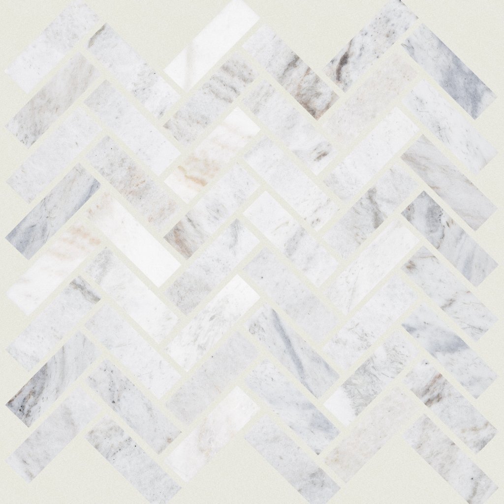 Philadelphia Commercial MANSION HERRINGBONE MOSAIC - Cashmere White