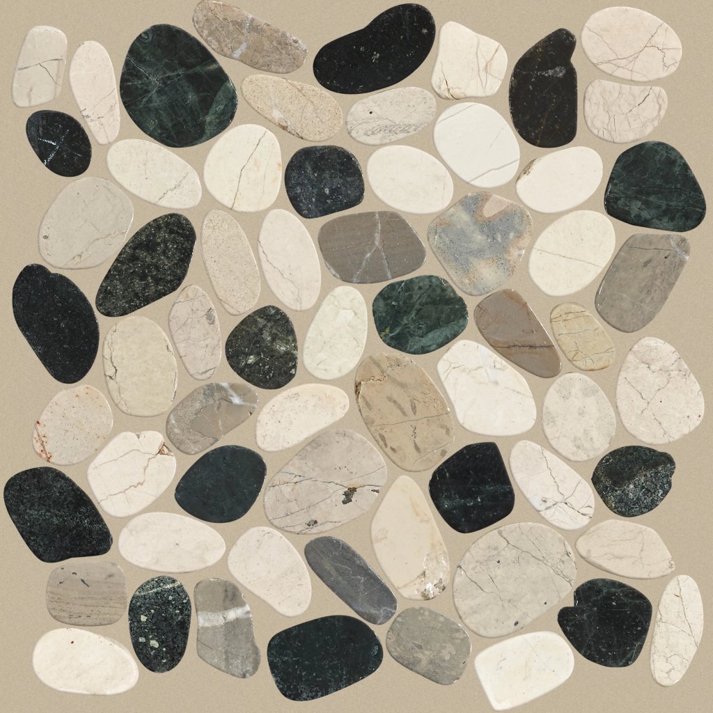 Shaw Floors RIVER ROCK FLAT MOSAIC - Tranquil Cool Blend