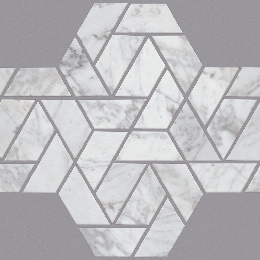 Shaw Floors CHATEAU DOUBLE HEXAGON MOSAIC - Bianco Carrara