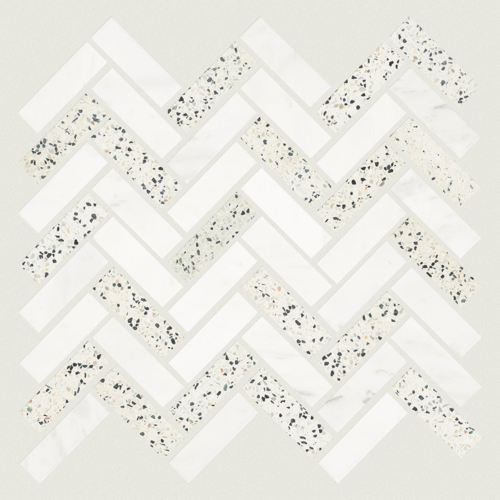 Shaw Floors NOBLE PURSUIT 1X3 HB - White Terrazzo