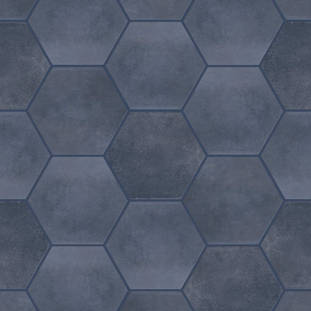 Shaw Floors Halftone Esagona Gloss - Navy Sea