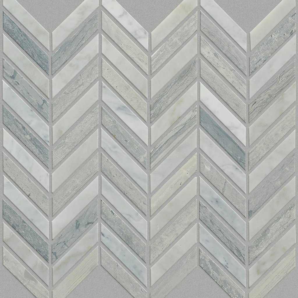 Shaw Floors PEARL CHEVRON MOSAIC - Biancocarrara/B