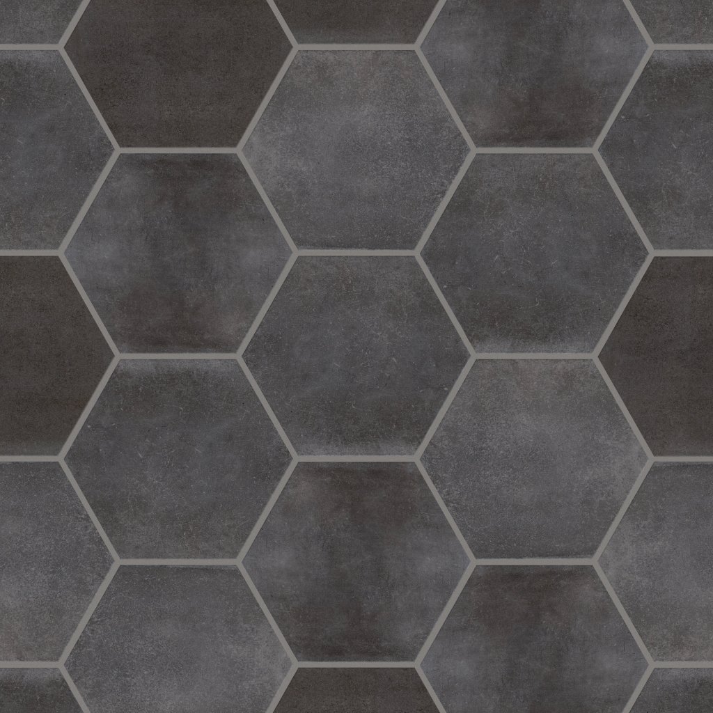 Shaw Floors Halftone Esagona Gloss - Black Storm
