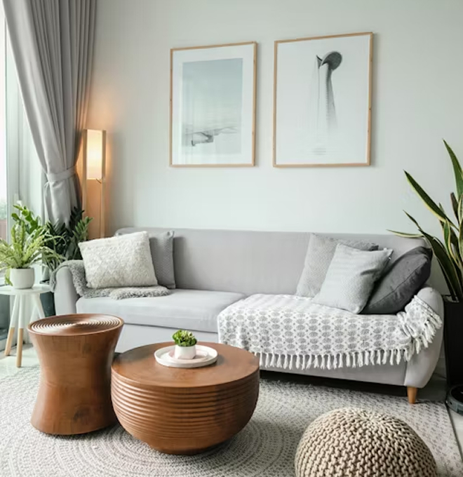 Carpet flooring on cozy living room