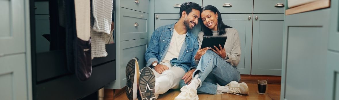 Couple enjoying Floors USA luxury vinyl flooring