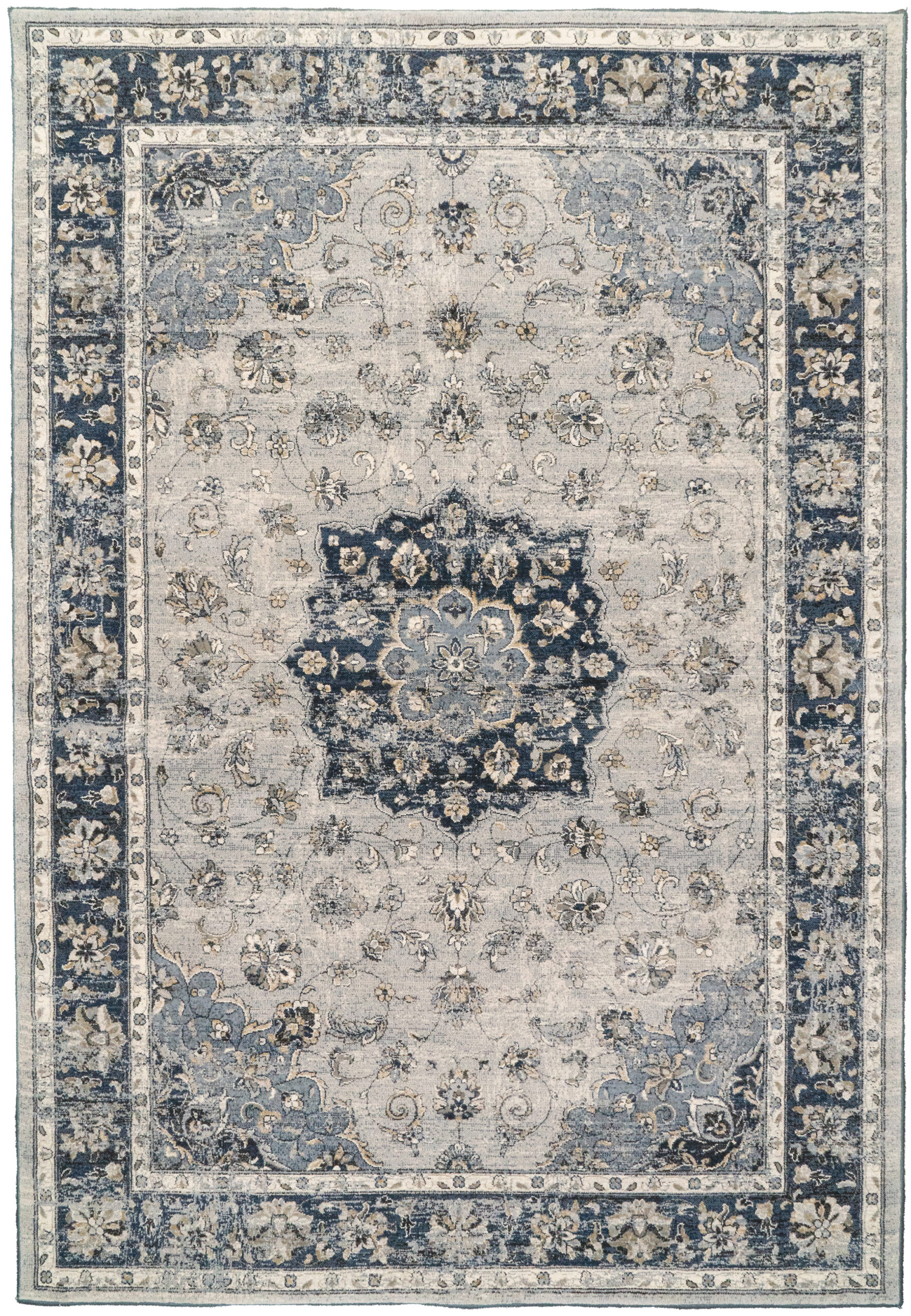 Dynamic Rugs Ancient Garden 57559 - Silver/Blue