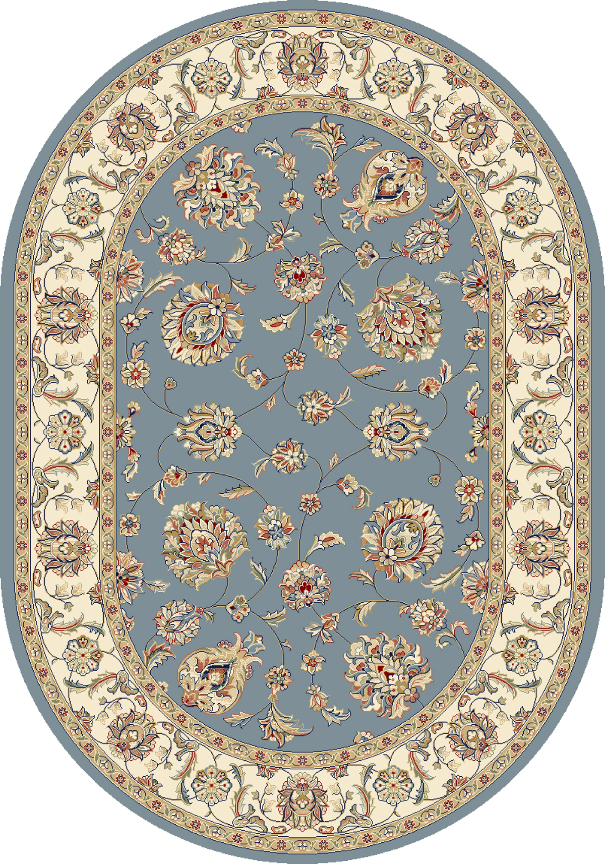 Dynamic Rugs Ancient Garden 57365 - Light Blue/Ivory