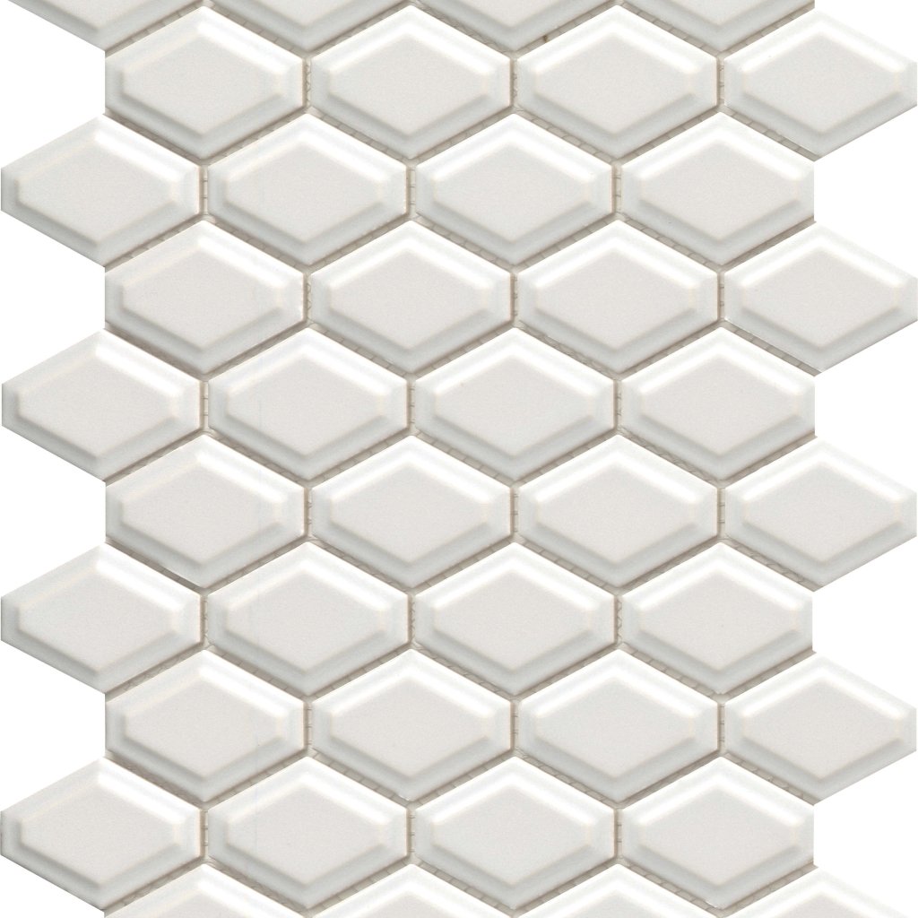 Emser Tile CATCH GLOSSY BEVELED WIDE HEXAGON MOSAIC -POR - Gray