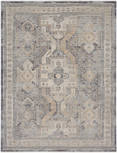 Nourison Home Nourison Lynx LNX01 7’10” x Round Ivory Charcoal Vintage Indoor Rug - 9'10" x 13'6"