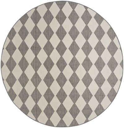 Nourison Home Nourison Positano POS04 4' x 6' Charcoal Modern Rug - 12' Round