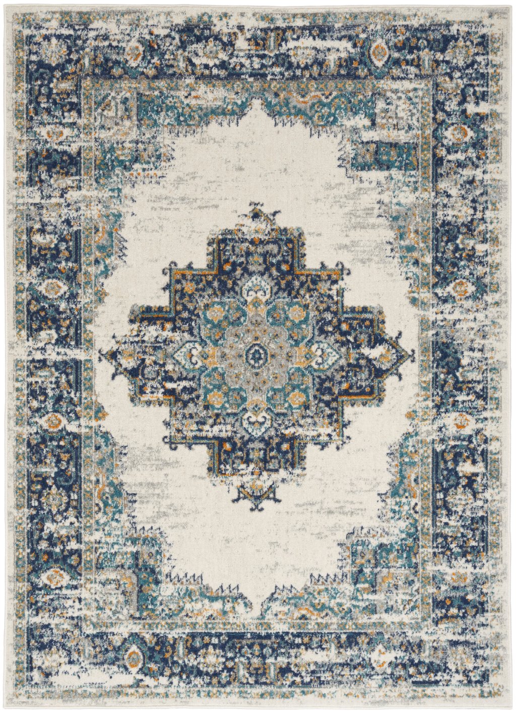 Nourison Home Nourison Passion PSN03 8' x 10' Ivory Grey Blue Vintage Indoor Rug