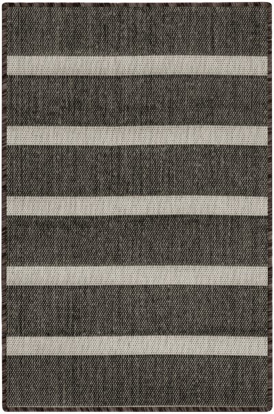 Nourison Home Nourison Positano POS03 4' x 6' Black Ivory Modern Rug - 3' x 5'