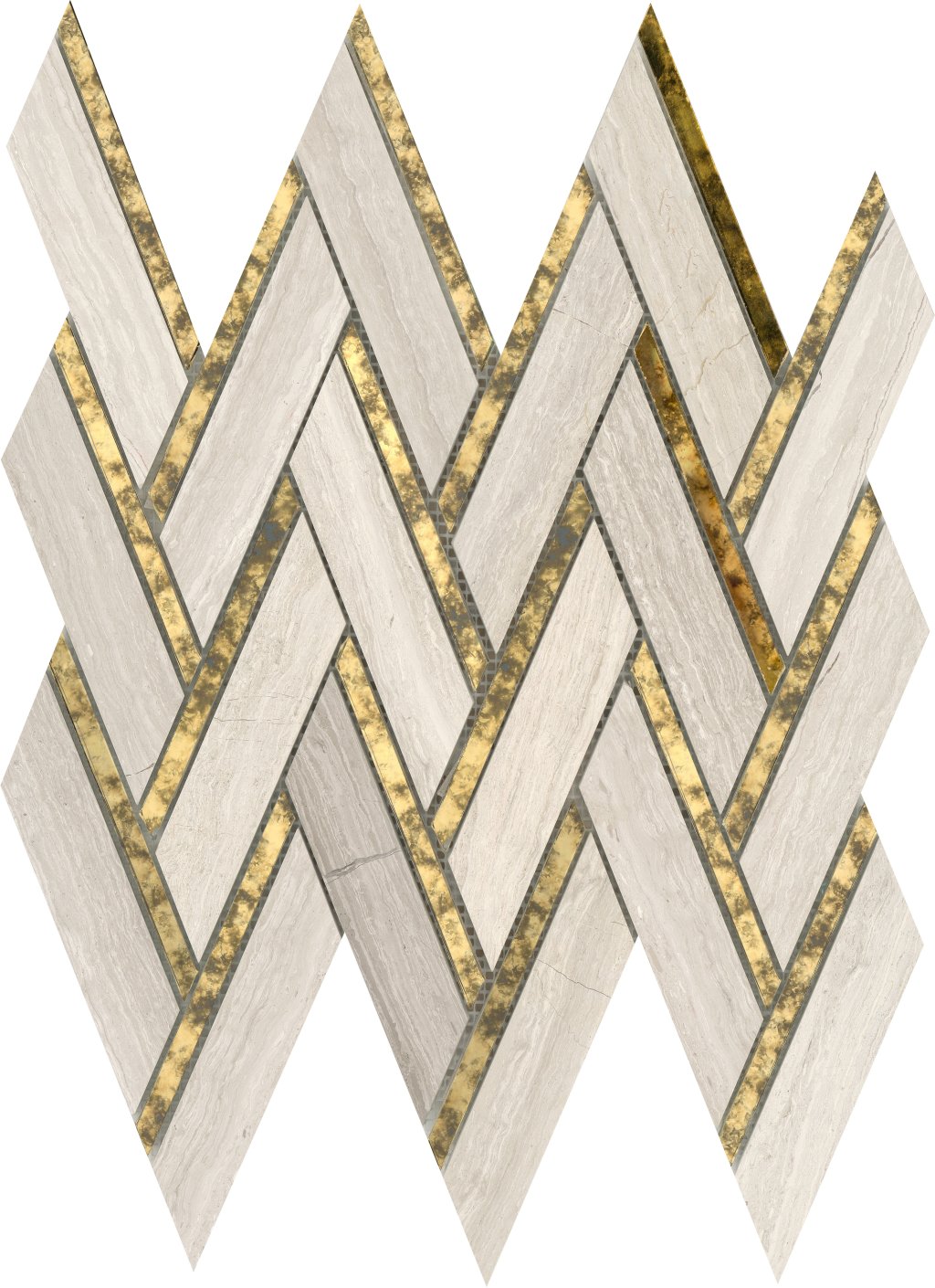 Emser Tile IMPULSE CHEVRON HONED MOSAIC -LIM - Cream