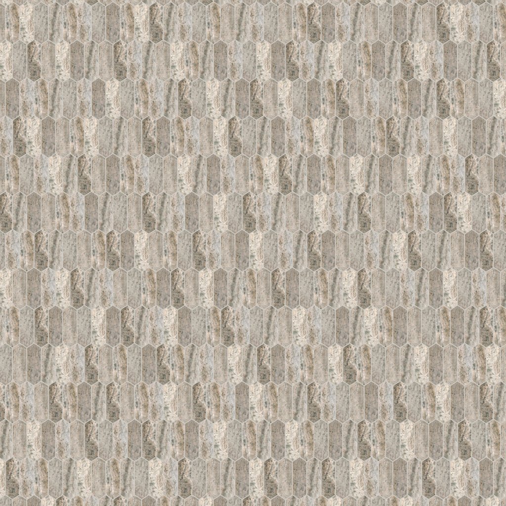 Qualis Ceramica Silver Ash 2x6 Picket Mosaic