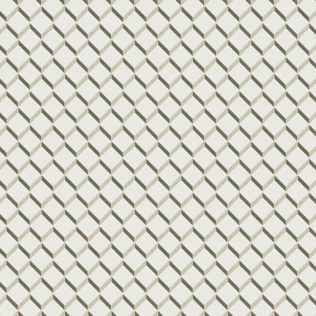 Marble Systems Champagne, Seashell, Bosphorus Honed Steps 3d Limestone Mosaic 14 9/16x14 15/16 - Champagne, Seashell, Bosphorus