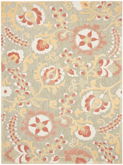 Nourison Home Nourison Aloha ALH17 5'3" x 7'5" Sage Rose Farmhouse Rug - 9' x 12'