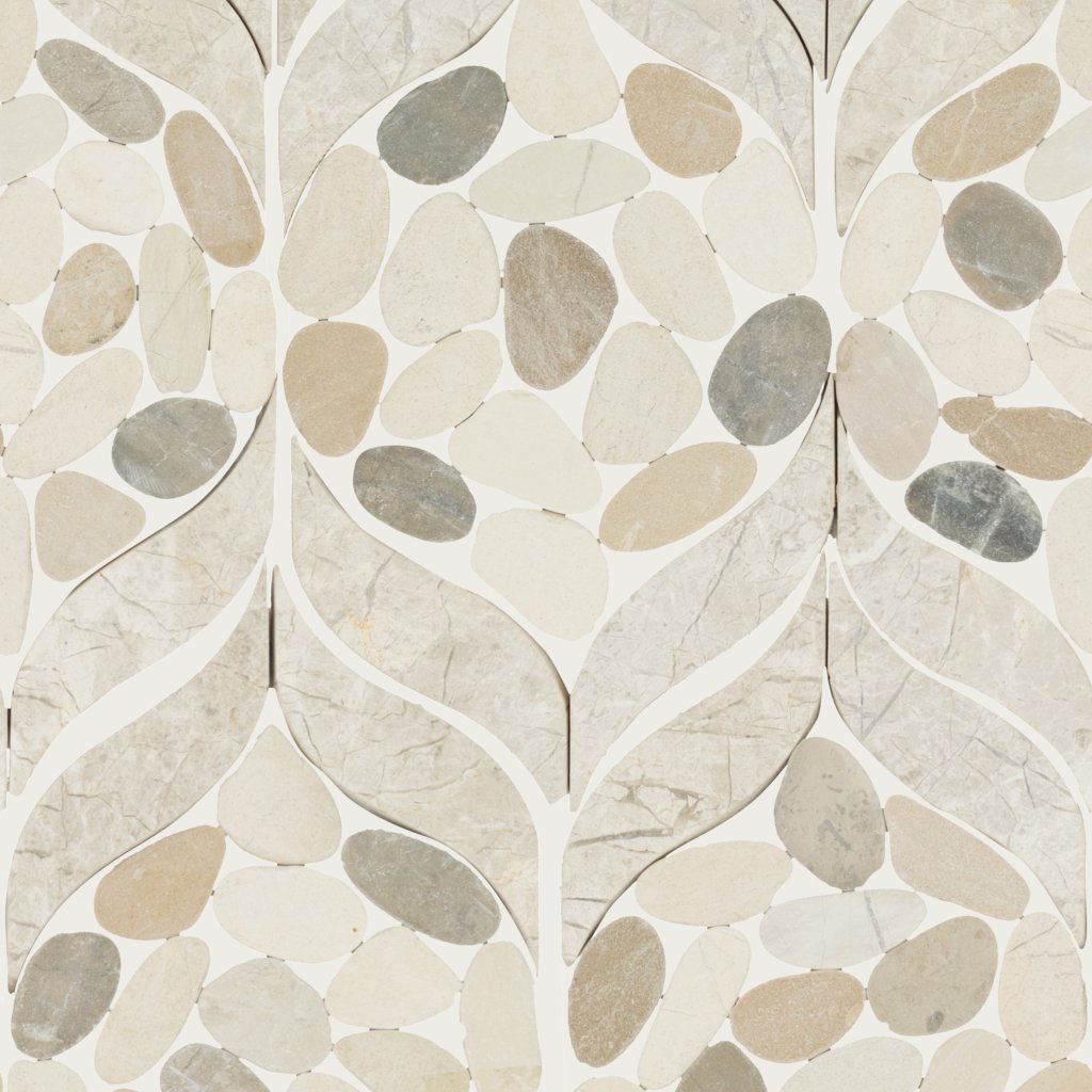 Daltile Pebble Oasis Seashell, Petal Pebble, Tumbled - Seashell