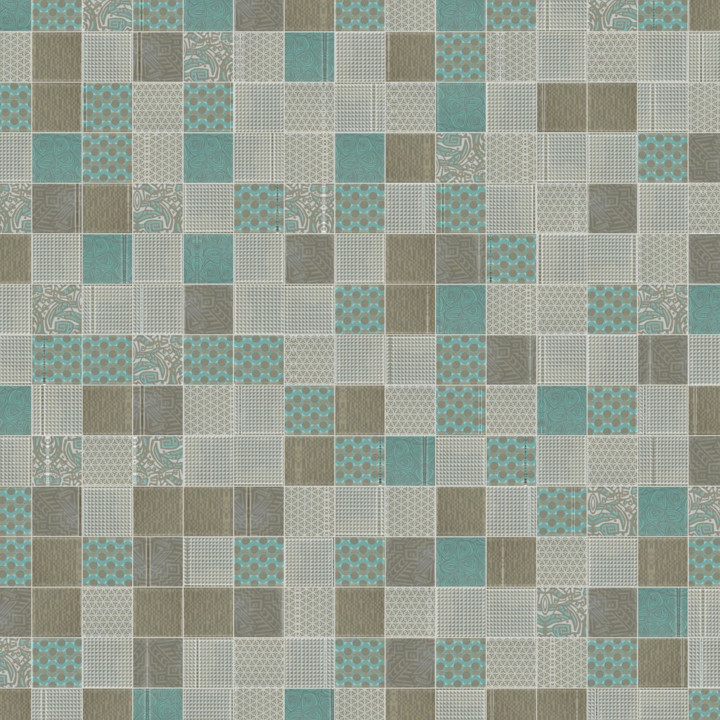 Qualis Ceramica Riviera Tileworks Chelsea 4"x4" Beige Green Glass Geometric Random Pattern Mosaic
