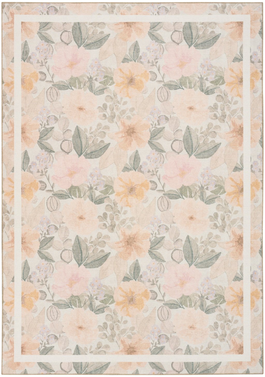 Nourison Home Nourison Botanical Washables BOT01 7'6" x 9'10" Beige Multicolor Farmhouse Indoor Rug