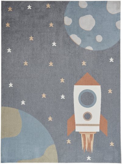 Nourison Home Nourison Astra Machine Washable ASW06 5'3" x 7' Sky Blue Kids Indoor Rug - 9' x 12'