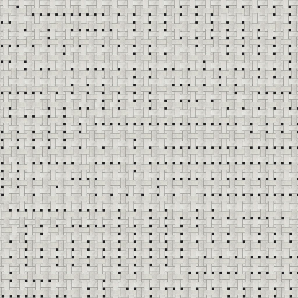 Marble Systems Avalon Polished Basket Weave Marble Mosaic 12x12 - Avalon