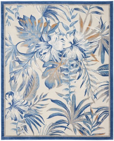 Nourison Home Nourison Seaside SDS02 5'3" x 7'3" Ivory Blue Tropical Indoor Rug - 7'10" x 9'10"