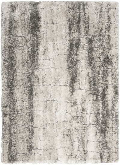 Nourison Home Nourison Luxurious Shag LXR01 5'3" x 7'3" Ivory Charcoal Shag Indoor Rug - 4' x 6'