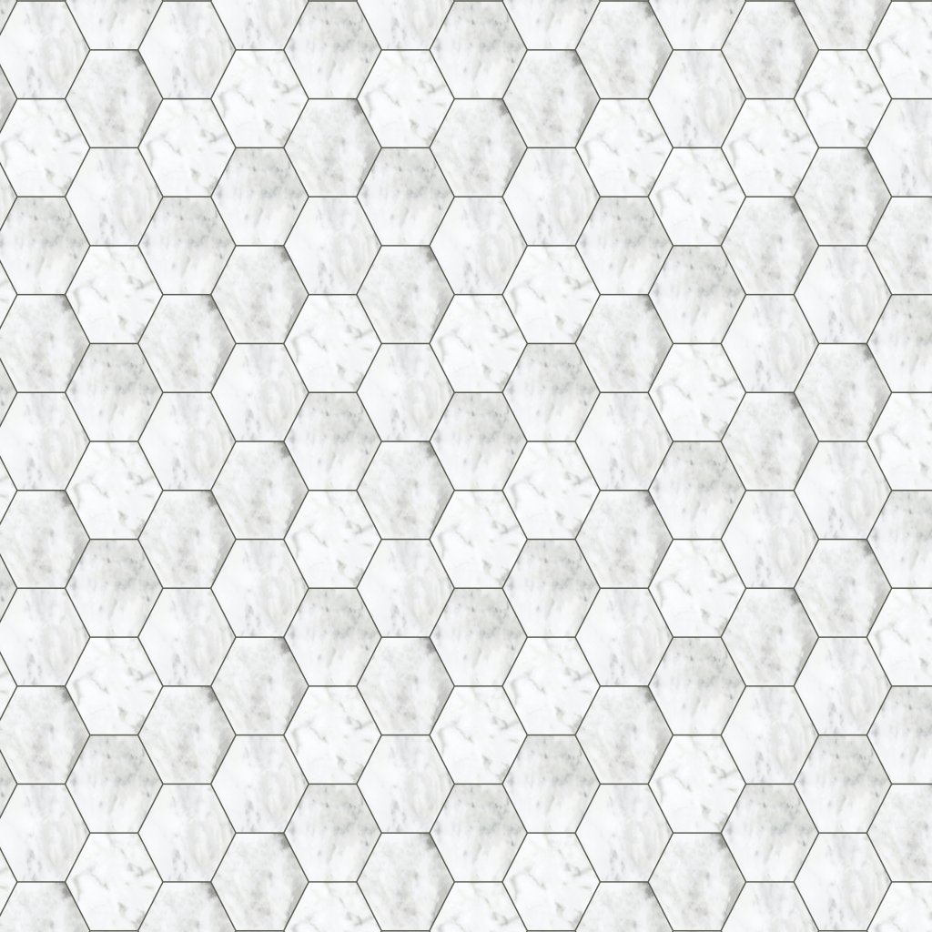 Qualis Ceramica Luxury Arabescato Verona 6" Hexagon Polished - Grey