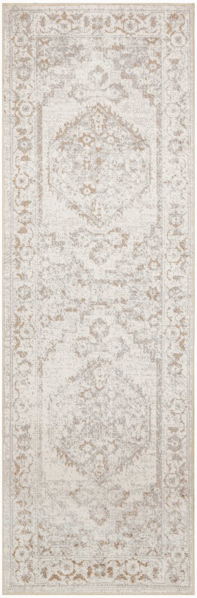 Nourison Home Nourison Astra Machine Washable ASW11 2'2" x 8' Grey Vintage Indoor Rug - 2' x 6'