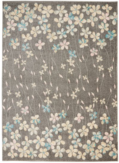Nourison Home Nourison Tranquil TRA04 8'10" x 11'10" Grey Beige Contemporary Indoor Rug - 5'3" x 7'3"