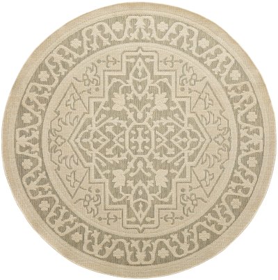 Nourison Home Nourison Tulum TLM05 10' x 14' Taupe Olive Outdoor Rug - 8' Round