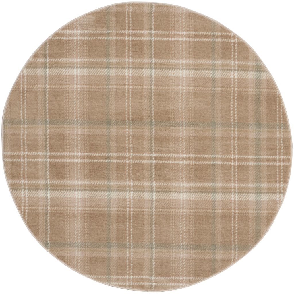 Nourison Home Nourison Grafix GRF03 4' x Round Taupe Farmhouse Indoor Rug