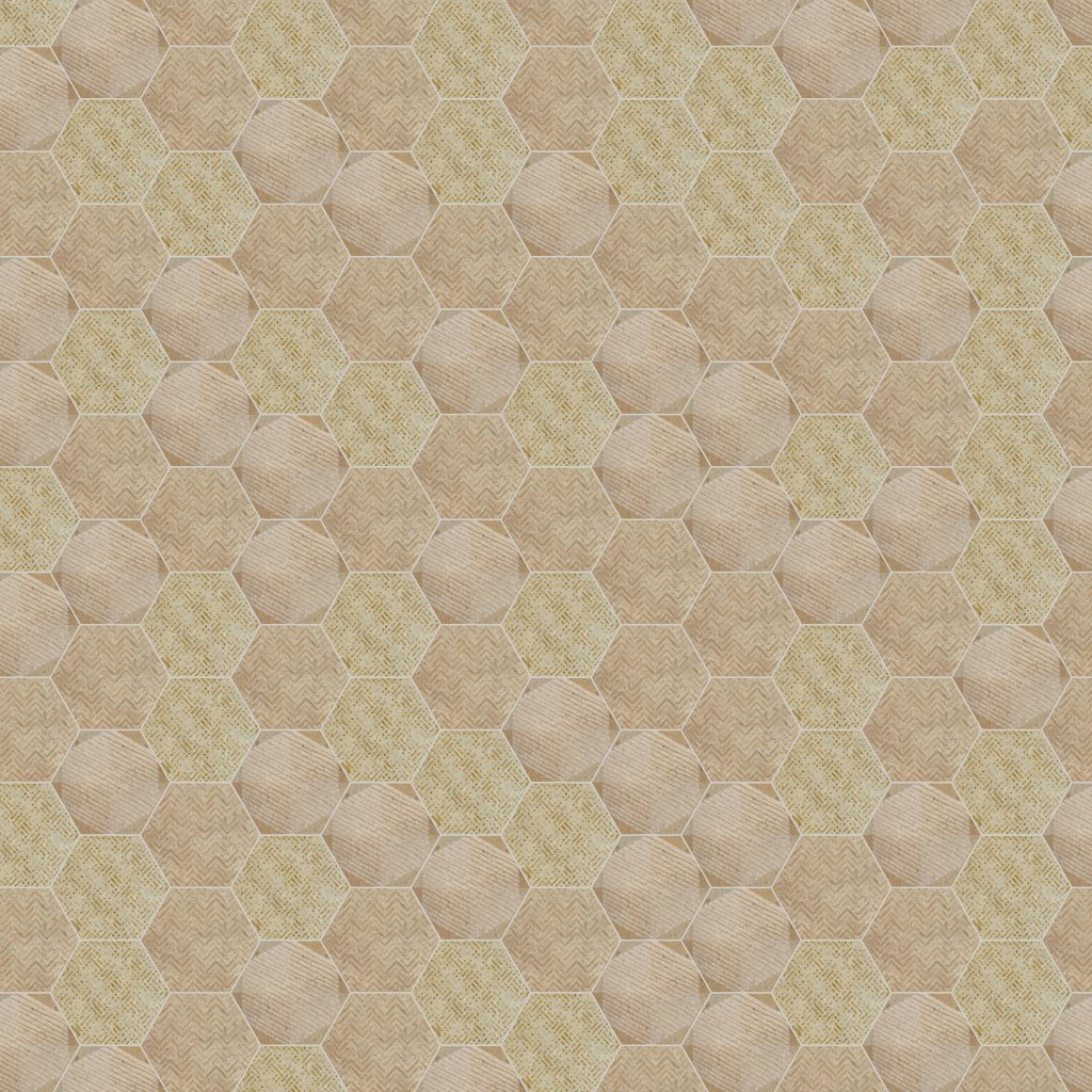 Qualis Ceramica Alma 5.5x6.3 Sand Decor Hexagon