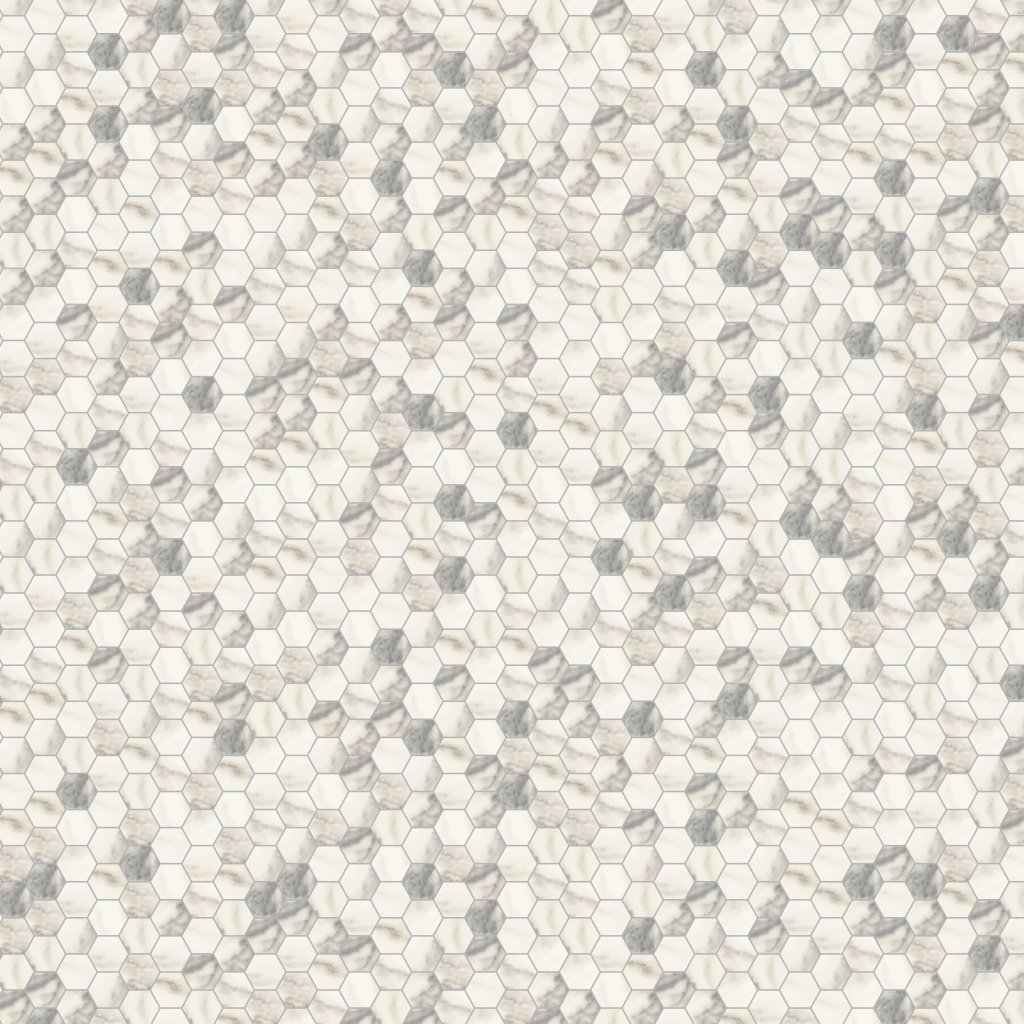Daltile Eclessia Marble Arabescato Argento, Hexagon, 2, Honed - Arabescato Argento