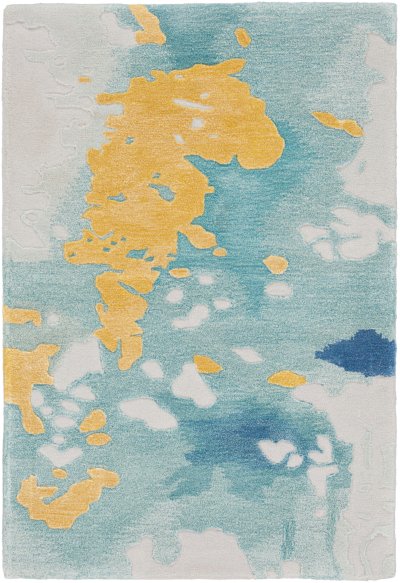 Nourison Home Nourison Prismatic PRS26 5'6" x 7'5" Seafoam Gold Modern Indoor Rug - 2' x 3'
