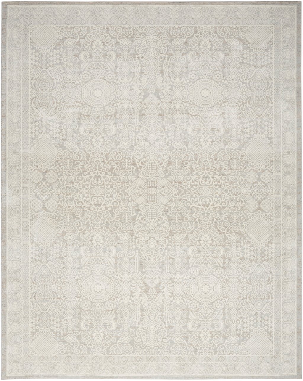 Nourison Home Nourison Renewed RNW01 7'10" x 9'10" Silver Ivory Vintage Indoor Rug