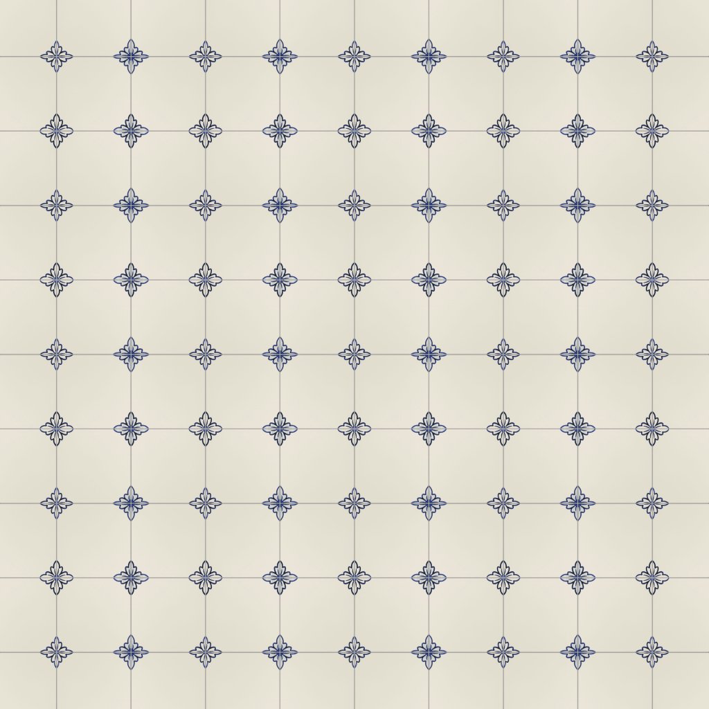 Marble Systems 249a2 Gelosia Blanc Blue Glazed Ceramic Tile 6x6 - 249a2 Gelosia Blanc Blue