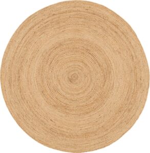 Nourison Neutral Jute NUJ03 8' x Round Natural Farmhouse Indoor Rug -