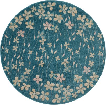 Nourison Home Nourison Tranquil TRA04 4' x 6' Turquoise Contemporary Indoor Rug - 5'3" Round