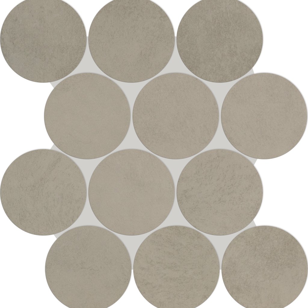 Daltile Indoterra Riverbed, Circle, 4, Stepwise, Matte - Riverbed
