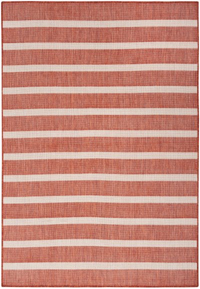 Nourison Home Nourison Positano POS03 10' x Round Terracotta Ivory Modern Rug - 7' x 10'
