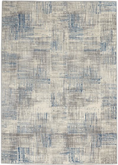 Nourison Home Nourison Solace SLA03 5'3" x 7'3" Ivory Grey Blue Modern Indoor Rug - 5'3" x 7'3"