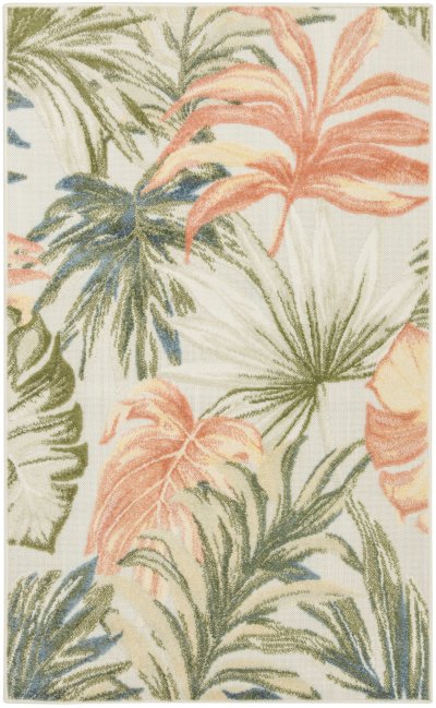 Nourison Home Nourison Aloha ALH43 2'8" x 4' Ivory Green Modern Rug - 2'8" x 4'