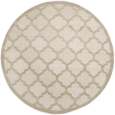 Nourison Home Nourison Easy Care NES01 4' x Round Cream Modern Rug - 8' Round