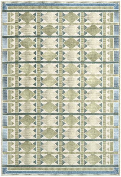 Nourison Home Nourison Nordic NRC06 2' x 6' Green Blue Modern Indoor Rug - 4' x 6'