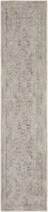 Nourison Nyle NYE01 2'3" x 10' Ivory Grey Blue Vintage Indoor Rug -