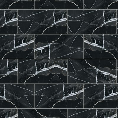 Qualis Ceramica Royal Stoneworks 12X24 Regal Black Vein Vintage - Alternating 1/3