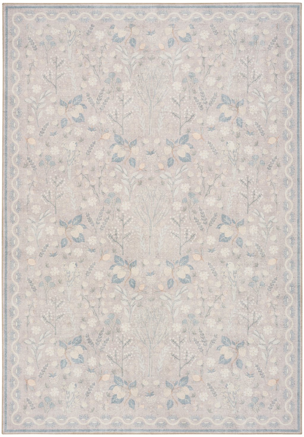 Nourison Home Nourison Botanical Washables BOT04 4' x 6' Grey Multicolor Modern Indoor Rug